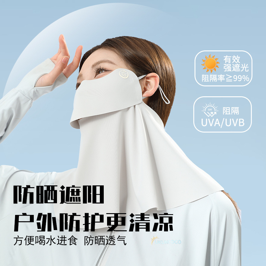 2025 máscara solar multifuncional para proteger la cara, protector de cuello, protector de ojos, máscara de esquina de ojos de hielo transpirable, máscara delgada