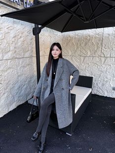 [Refreshed Cashmere Version] Ioni Acridine Korean Style Commuting Double-sided Wool Coat Women's Medium Long Woolen Jacket Winter