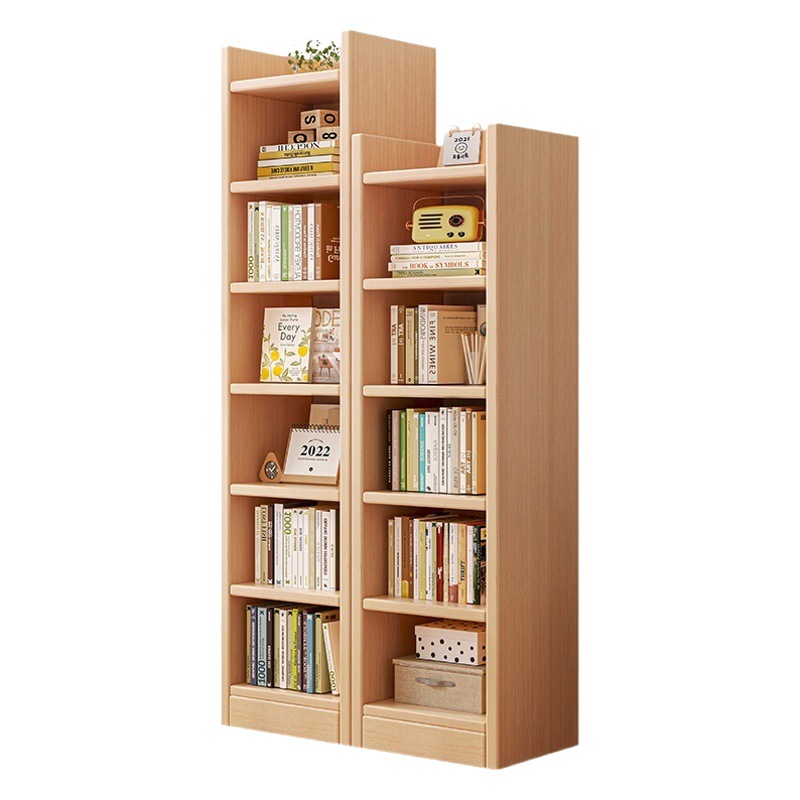Estantería de madera, librero estrecho junto al escritorio, mueble de pared, armario de almacenamiento, vitrina, estantería de almacenamiento para sala de estar, mueble de pie. image 1
