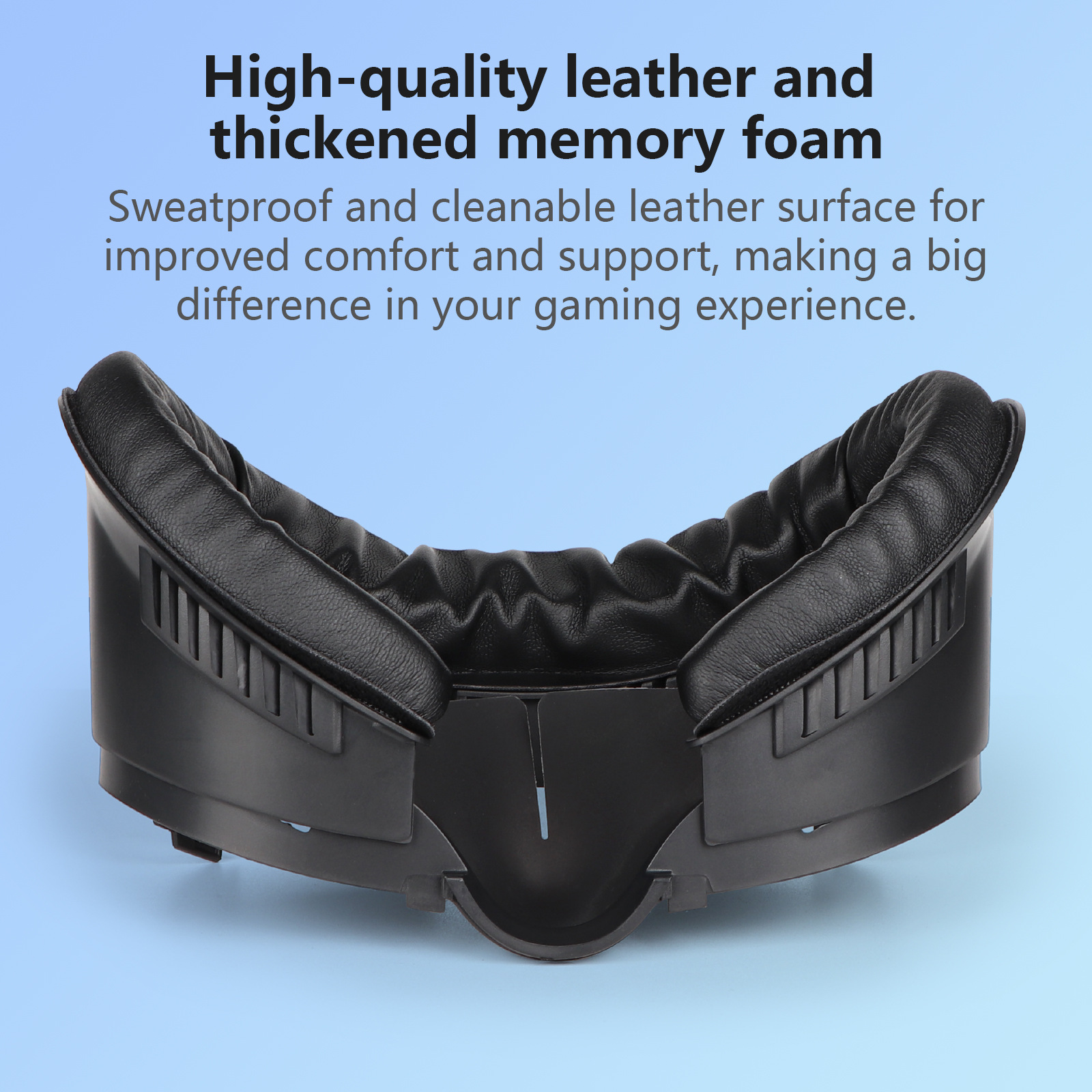 The widened mask replacement stand for Meta Quest 3 can be worn with a silicone mask for a more skin-friendly look undefined