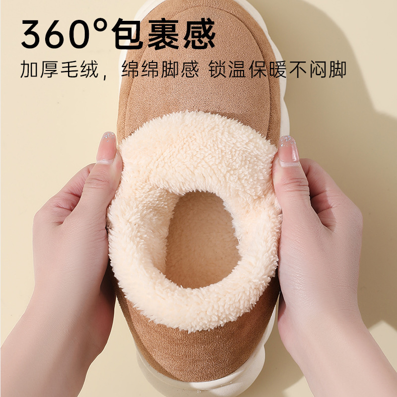 新款神器包跟羊毛棉拖鞋男女冬季厚底踩屎感毛毛绒保暖老人办公室
