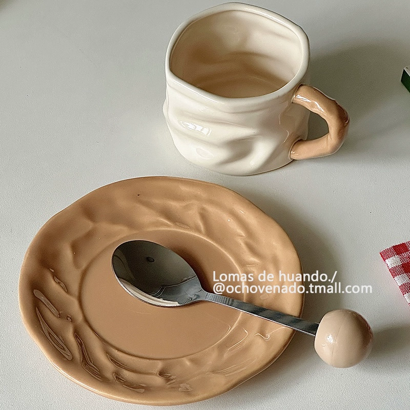 ✅ Стильный набор кофейной чашки и блюдца в стиле Ins, доступный дизайн для роскошного чаепития, завтрака или воды, кружка.