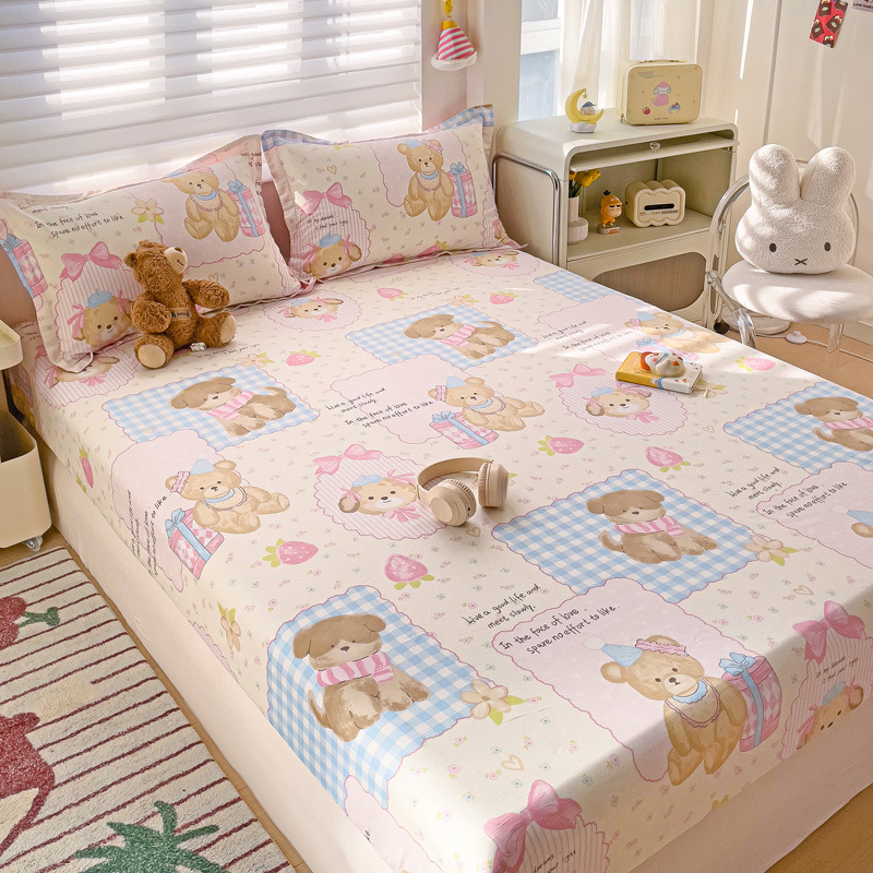 2025 nueva funda de cama de algodón de una sola pieza funda protectora de colchón de impresión todo incluido nueva funda de cama de algodón individual