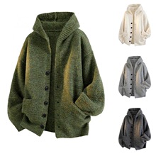 T 73366 Loose Hooded Knit Sweater �������֯�� �羳ŷ��