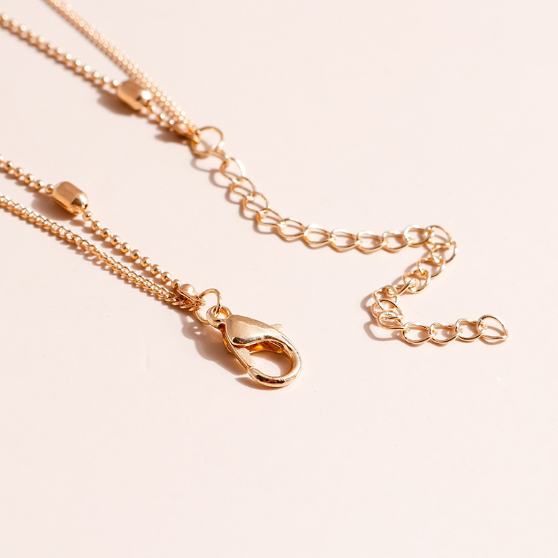 10g Weight Alloy Pendant Material Double Layer Necklaces Classification Alloy Chain Material 1 Piece Quantity Holiday, Daily Occasion Alloy Material Geometric, Cross Pattern Women's Gender Plating Design Basic, Modern Style, Classic Style Style Basic Modern Style Classic Style Geometric Cross Alloy Wholesale Double Layer Necklaces 10