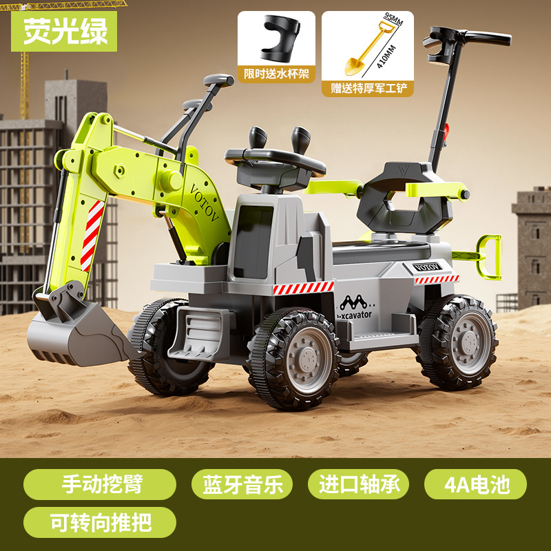 Excavadora de juguete para niños, juguetes para niños y niñas, excavadora eléctrica de control remoto, acoplador de ingeniería de carga