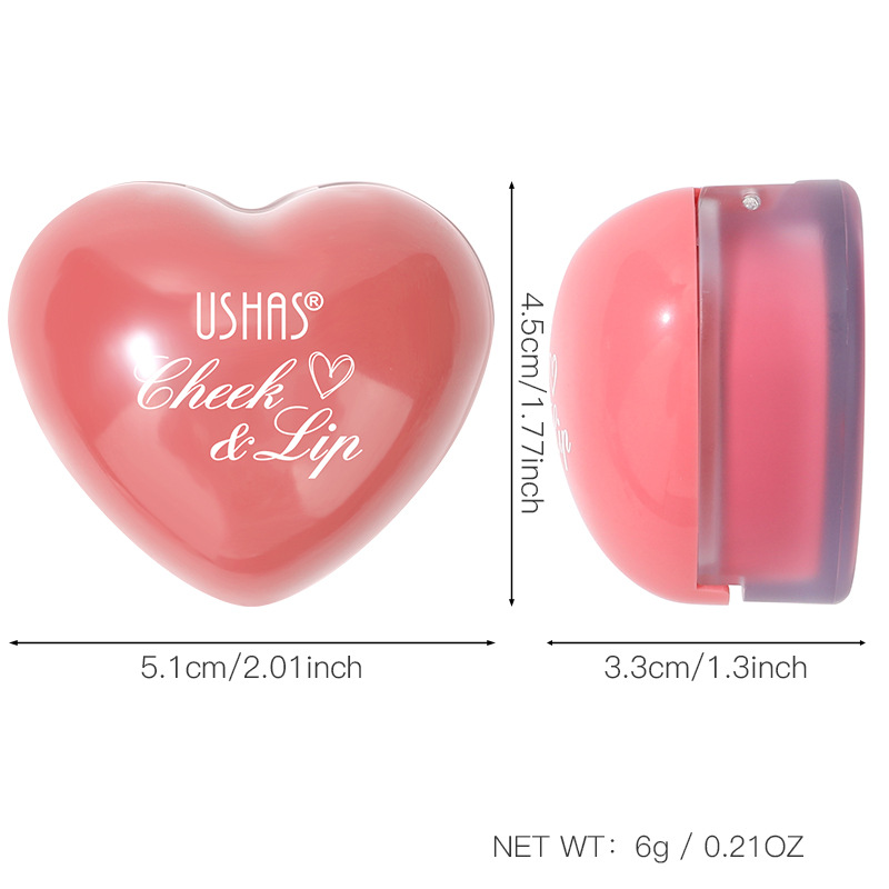 USHAS Transfronterizo Amazon Hot Sale Blush Waterproof Color Durable Love Mousse Blush UC159