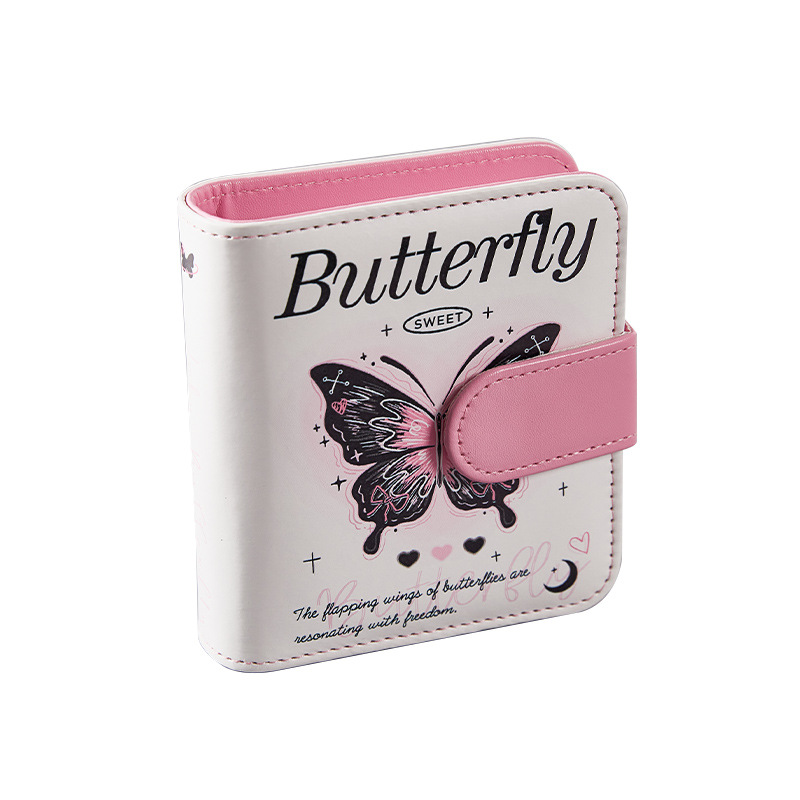 Álbum de tarjetas de cuadrícula de primera casa de cuero de alto valor Folleto de hojas sueltas Portátil y lindo Álbum de fotos Polaroid