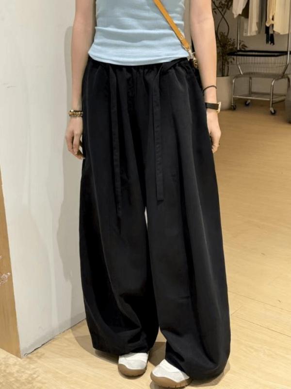欧货高级感直筒阔腿裤女2025秋季新款宽松显瘦小个子百搭休闲长裤|undefined