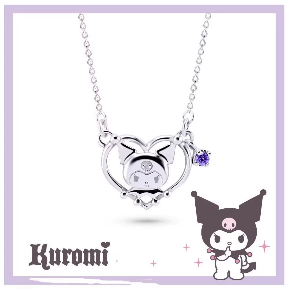 Оригинальное ожерелье Sanrio Kulomi Kulomi-I.Love.Kuromi нишевое стильное украшение высокого качества