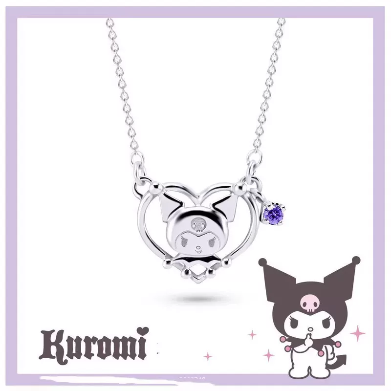 Оригинальное ожерелье Sanrio Kulomi Kulomi-I.Love.Kuromi нишевое стильное украшение высокого качества