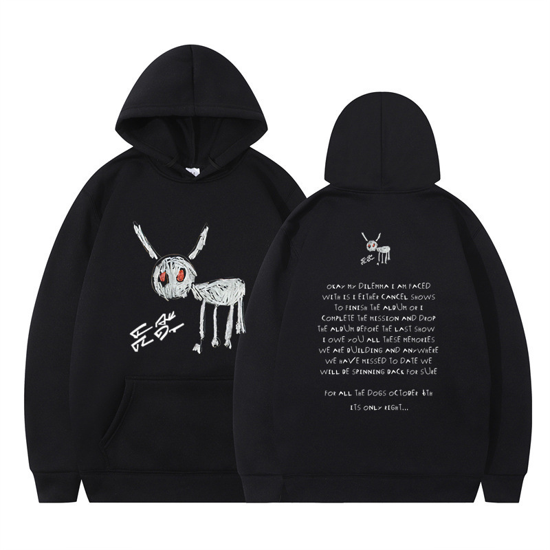 Cross-border new RapperDrakeforAllTheDogsLetterHoodieMen's…