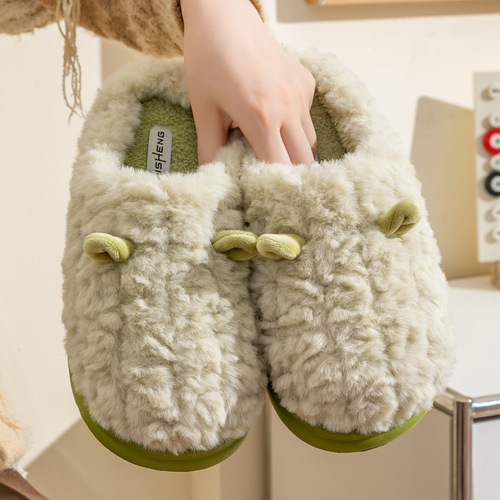 Women's 2025 New Autumn/Winter Home Indoor Warm Foot Shoes Thick Insole Couple Men's Fleece Slippers