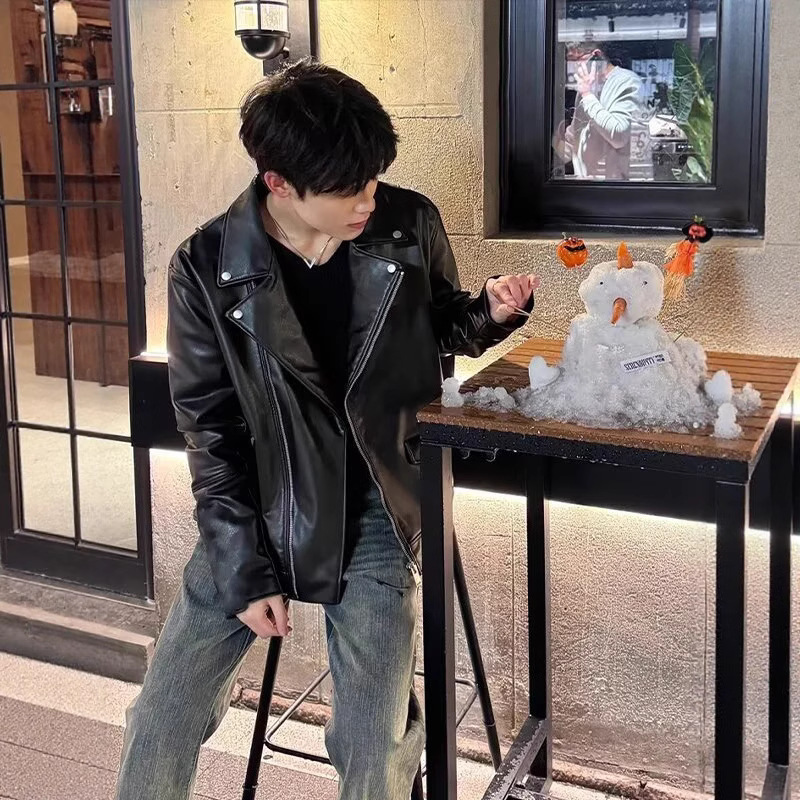 Autumn and Winter New Small Leather Jacket Women's Short Jacket Korean Style Slim Student Black Motorcycle Leather Jacket Large Size Shirt