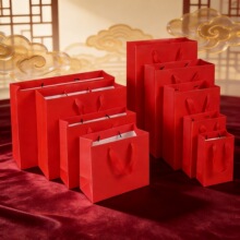 现货结婚喜庆礼品袋回礼袋子 手提袋大号纸袋 婚庆喜糖袋可印logo