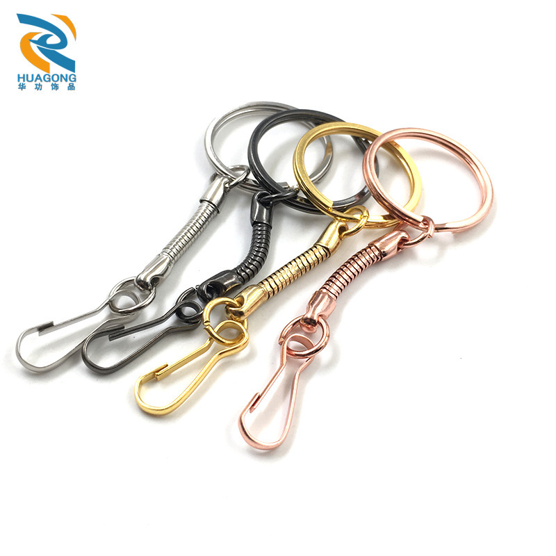 Low price supply key ring + snake chain silver flat ring + snake bone chain metal Zhu bile buckle U disk hanging chain large favorably