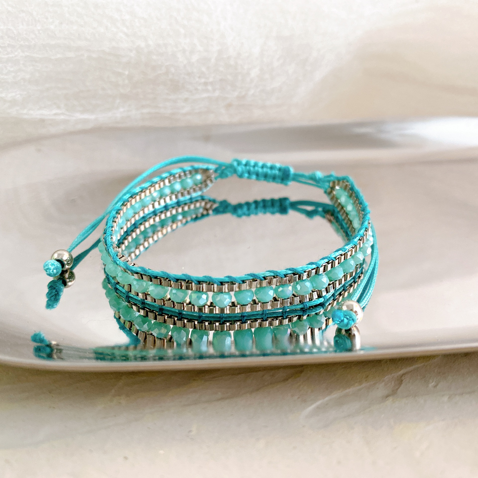 Sweet Geometric Alloy Plastic Metal Bracelets