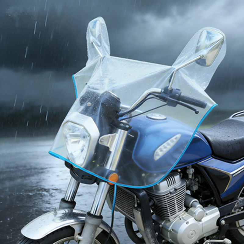 Transparent Pvc Rain and Windproof Cover for the Front of Electric Motorcycles and Three-Wheeled Electric Vehicles, Widened and Thickened for Waterproofing