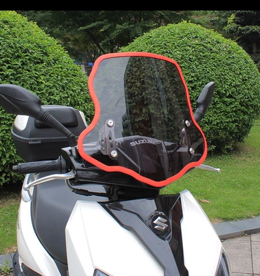 Motorcycle front windshield | for CROSS CUB 110 - red-strip-note-that-it-is-a-single-strip