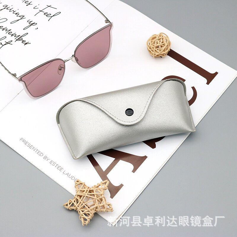 De alta calidad de cuero gafas caso gafas de sol miopía gafas caso anti-presión gafas de sol caso personalizable LOGO venta al por mayor