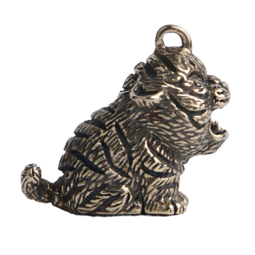 Brass old cartoon tiger keychain pendant Q version zodiac tiger figure creative pendant small copper wholesale