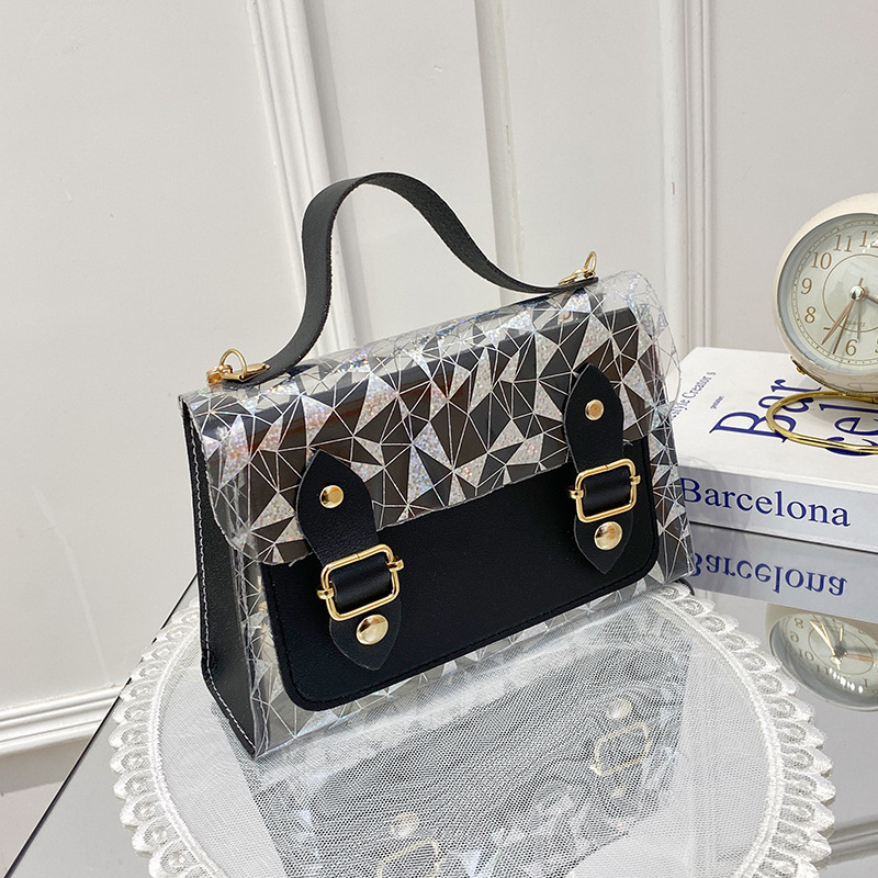 Bolso para mujeres 2023 bolso de moda transparente coreano impresión de tendencia Cambridge bolso cadena de hombro mochila al por mayor