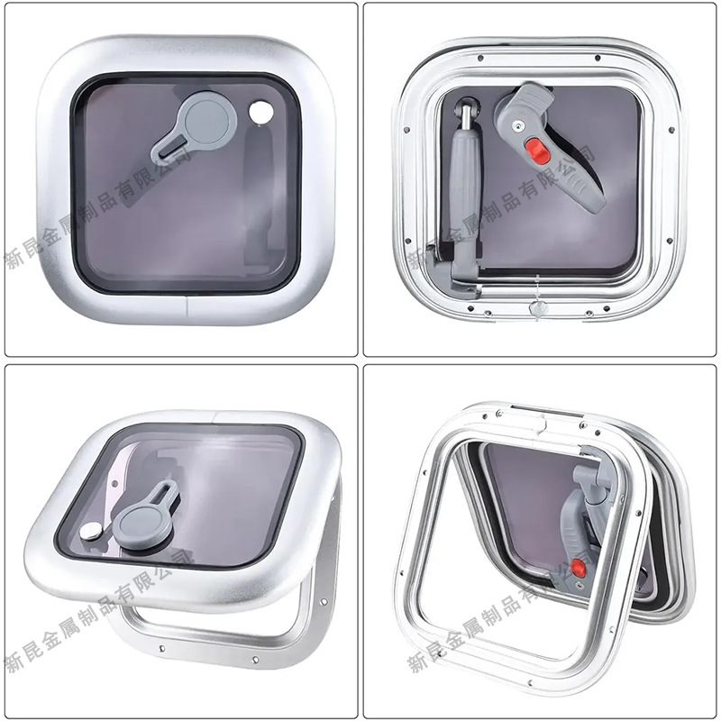 Marine Aluminum Porthole Yacht Marine Rv Window Porthole Skylight Decorative Window Glass Window Aluminum Alloy Porthole