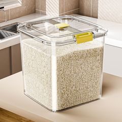 米桶家庭用防虫防湿密封桶米小麦粉雑穀缶容器大容量厚透明貯蔵桶