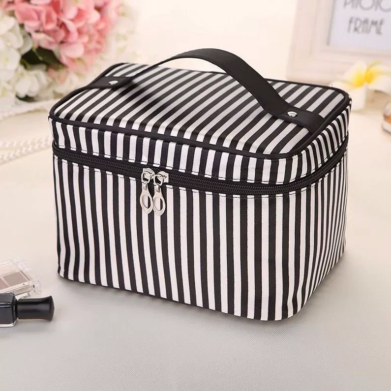 Ёмкий складной косметичник, портативный organizer purse; цвета: Черный Розовый, Синий Розовый, Розовый Розовый