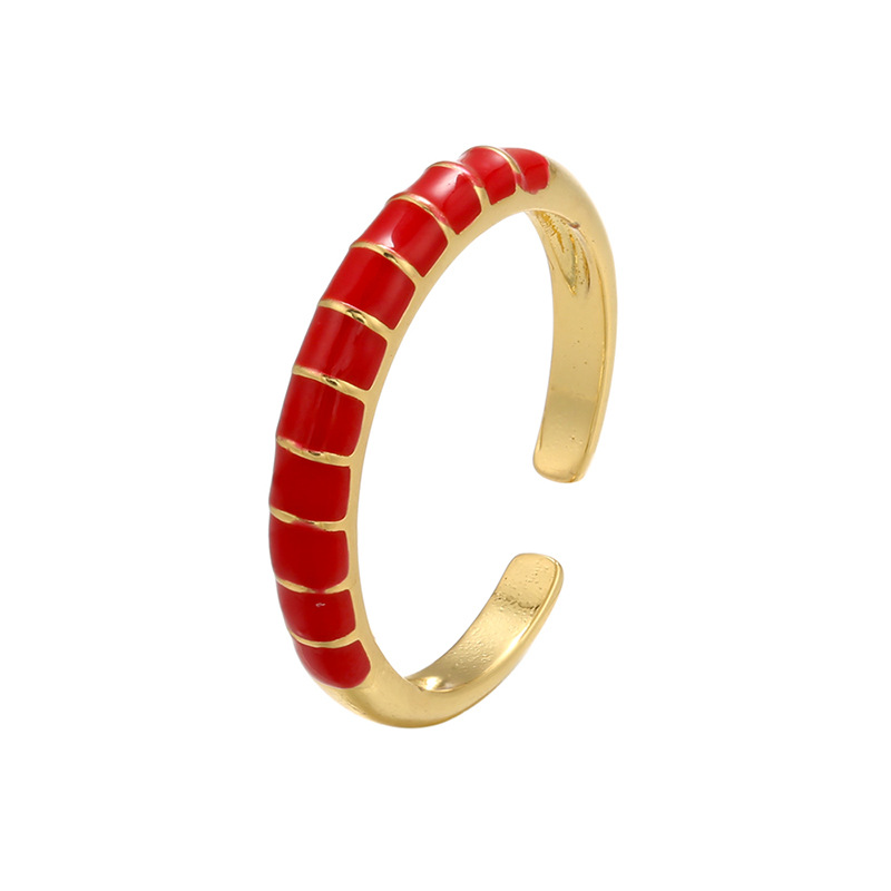 Wholesale Fashion Contrast Color Opening Adjustable Copper Ring Nihaojewelry display picture 5