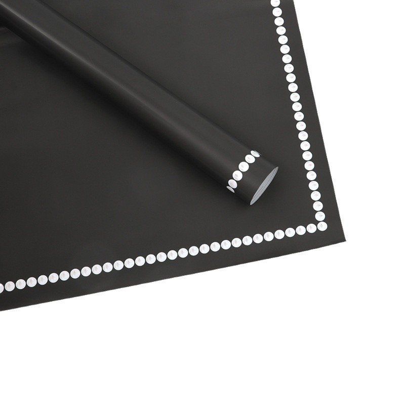 Huaxi fábrica de perlas de palma al por mayor de papel elegante puntos alrededor del borde impermeable perla envoltura material de embalaje de flores de papel