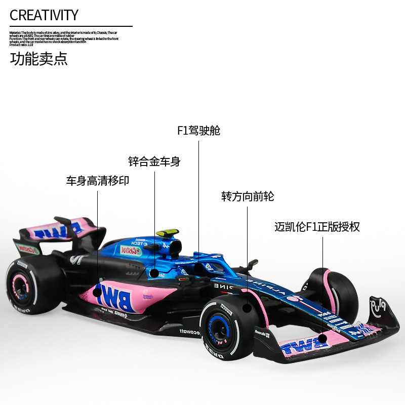 Bimeko Fórmula modelo de coche lafali F1 LAFHA Racing Modelo de coche 1:43 fórmula de aleación modelo de coche SWING