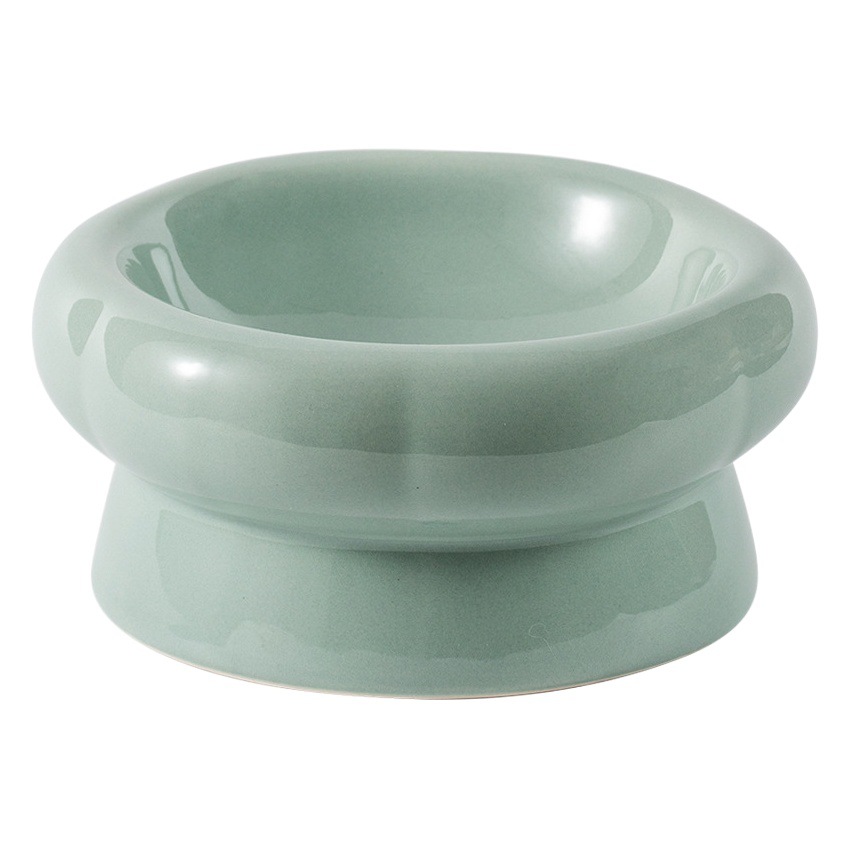 Cuenco de cerámica para gatos con base elevada para evitar que se vuelque, protege la columna cervical, cuenco para comida de gatos, cuenco para gatos y perros, cuenco para beber, cuenco de cerámica para aperitivos para mascotas