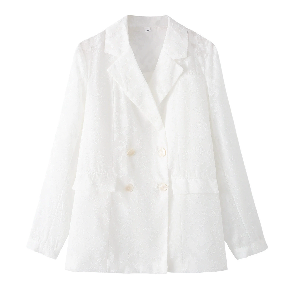 Женский костюм-жакет из шифона с жаккардовым полупрозрачным дизайном в европейско-американском стиле, летняя коллекция 2025 года, оптовая торговля D29561