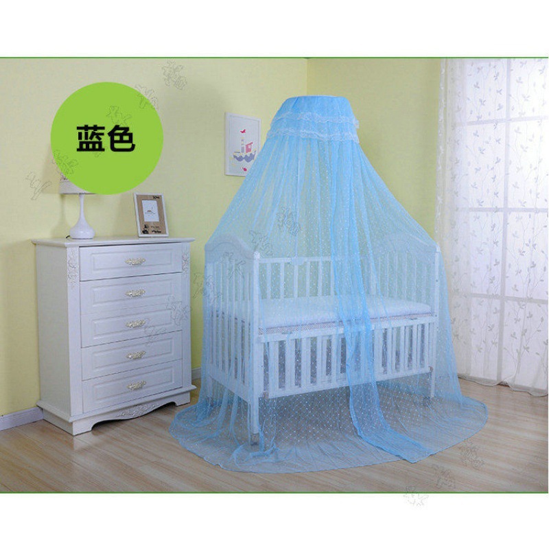 婴儿床蚊帐带支架儿童宝宝落地夹式婴儿罩通用独立站厂家