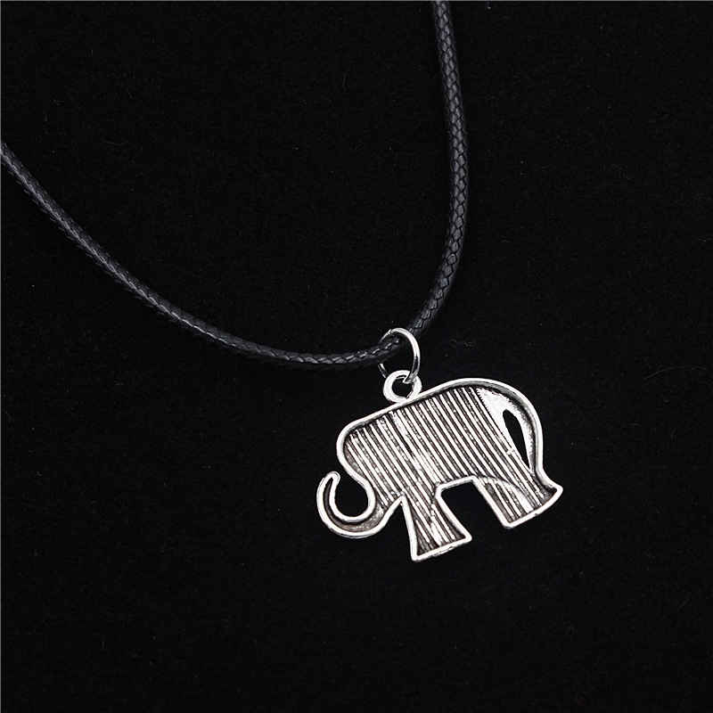 Alloy, Wax line Material Hip-Hop Retro Elephant Alloy Wax Line Plating Women's Jewelry Set
