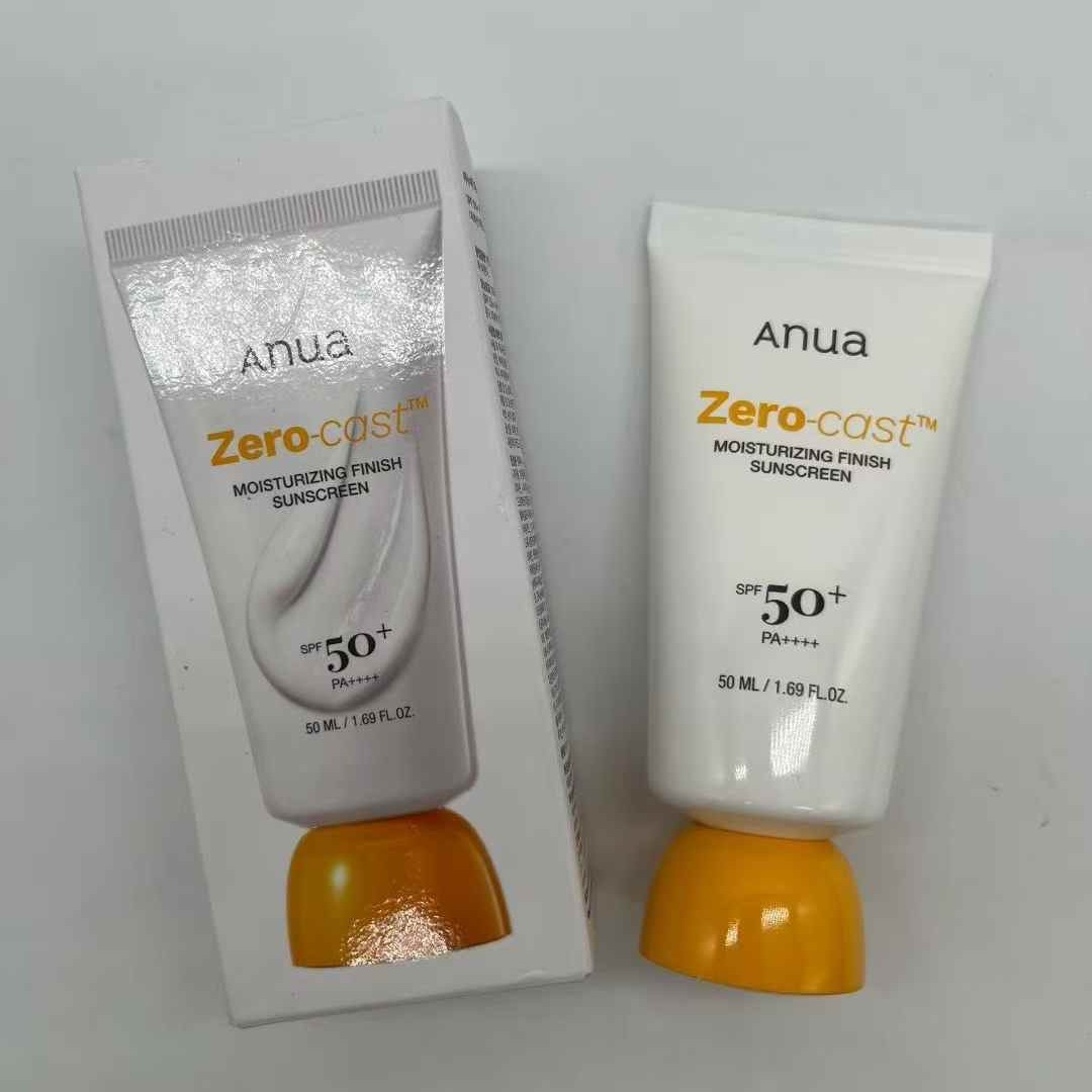 Korean Cross-Border Anua Zero-Cast Sunscreen 50ml Brightening, Moisturizing, Non-Greasy, New Foreign Trade Model