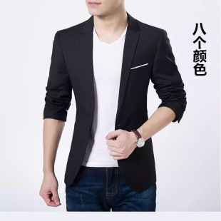 Amazon EBAY AliExpress Amazon foreign trade new men's slim casual solid color suit top fashion