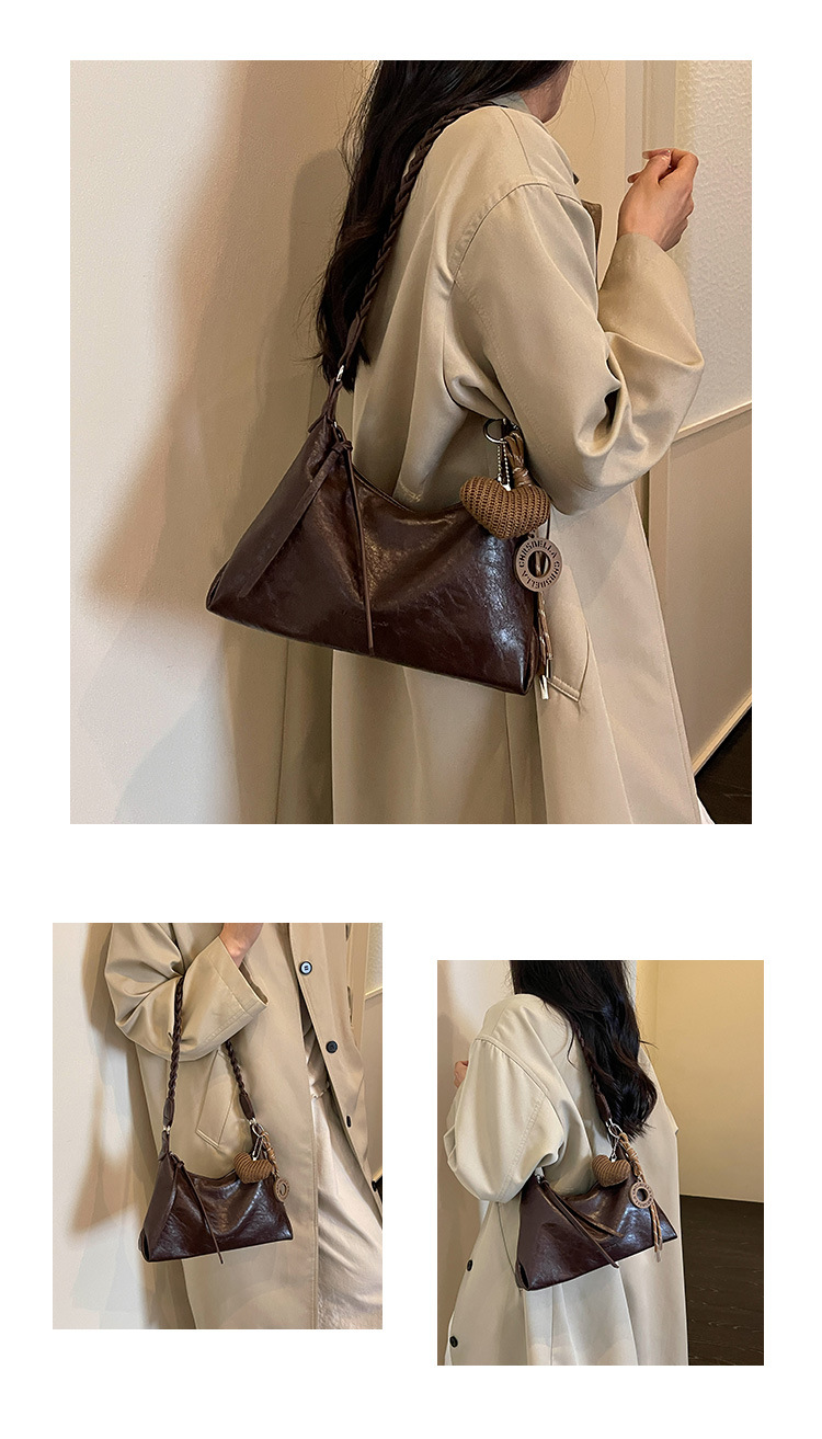Braided Handle Charm Convertible Everyday Crossbody Bag 26