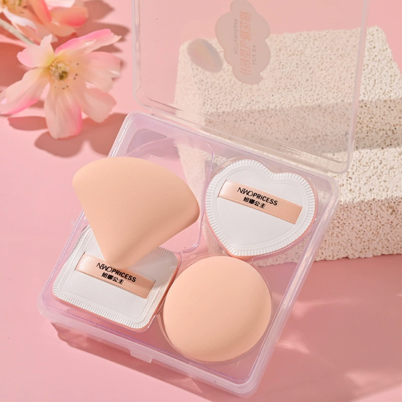 Cotton sponge, foundation, makeup primer, triangular loose powder, 4 pieces