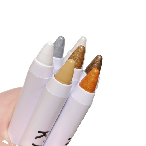 NYY's same high-gloss silkworm pen eye shadow stick, matte white pearlescent silver, long-lasting, not easy to fall off, brightening eye shadow