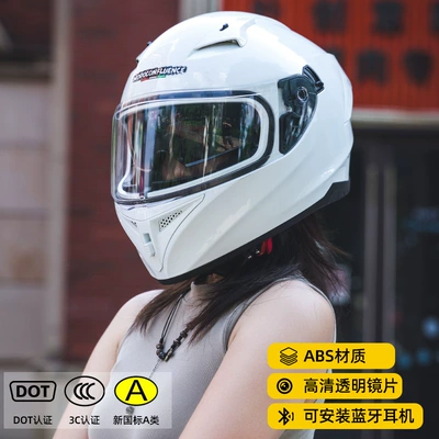 and Women in Summer Retro Motorcycle, Motosiklet kaskı (dəbilqə) - bright-white-transparent-lenses-m