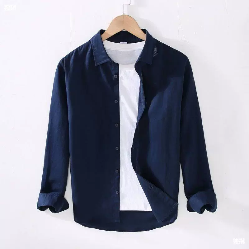 Thin universal comfortable breathable summer shirt, cotton and linen