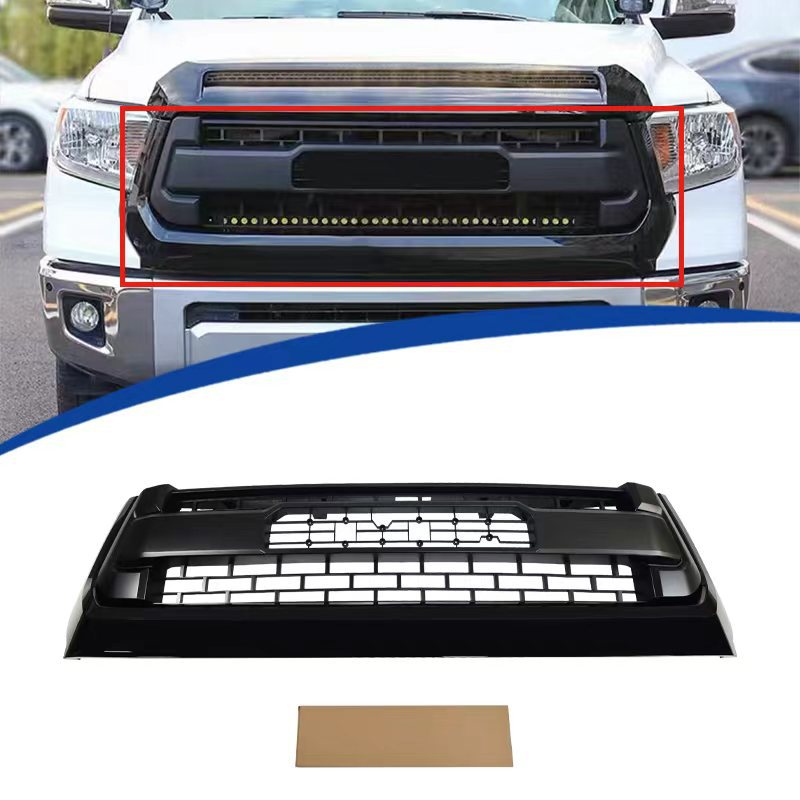 Suitable for 2014-2021 Toyota Tundra Modified Trd Style Front Grille and Hood Trim Strips Made of Abs Material