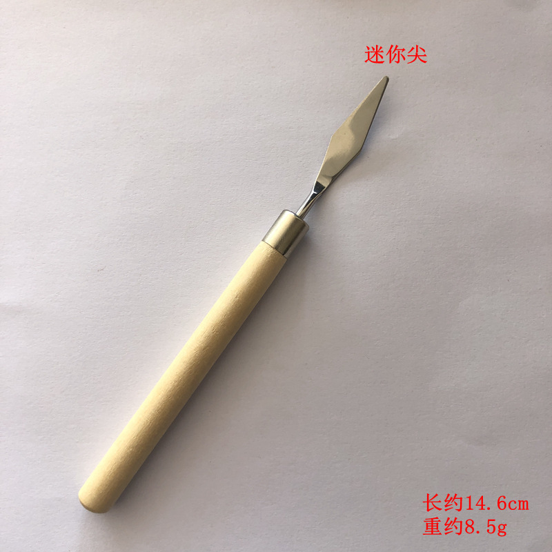 Cuchillo de pintura al óleo especial de arte, polvo de agua, pigmento de acrílico, cuchillo de selección de cuchillo de madera de acero inoxidable, cuchillo de toner de punta plana
