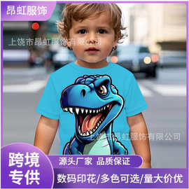 跨境亚马逊独立站TK2025爆款儿童夏季3D印花时尚休闲圆领短袖T恤