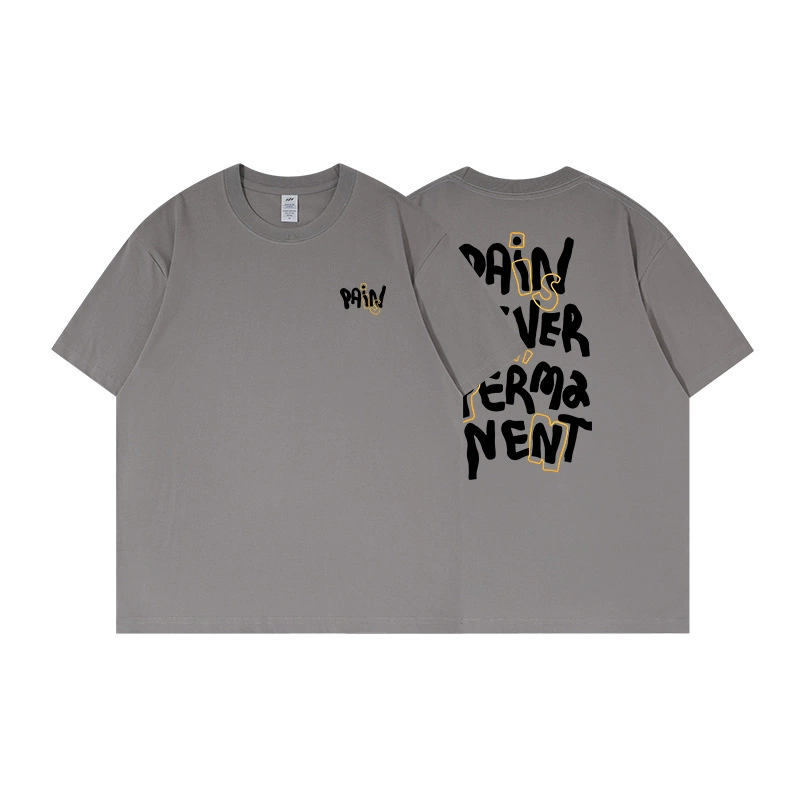 เสื้อยืดผ้าฝ้ายสองหน้า หน้าร้อน ยูนิเซ็กซ์ อ oversize แขนสั้น นุ่มสบาย