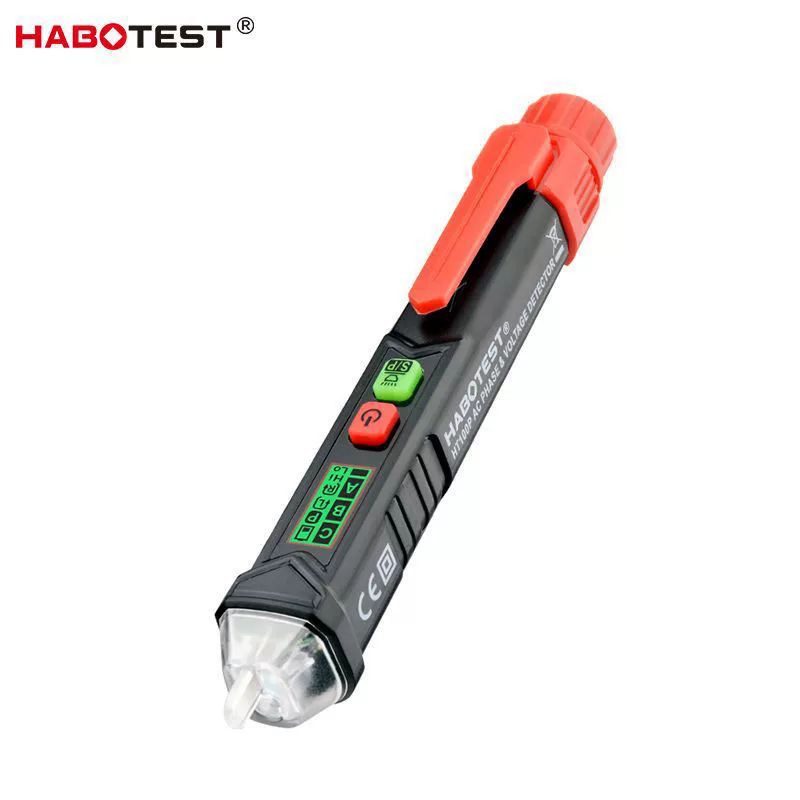 HABOTEST Factory Store HT100P Бесконтактный измеритель последовательности фаз Трехфазный двигатель переменного тока Вращение Цифровой дисплей Обнаружение фазы