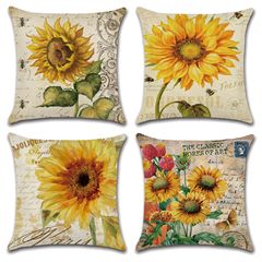 Cartoon pattern new four-piece pillow decorative cover warm home sofa decorative linen pillow cover