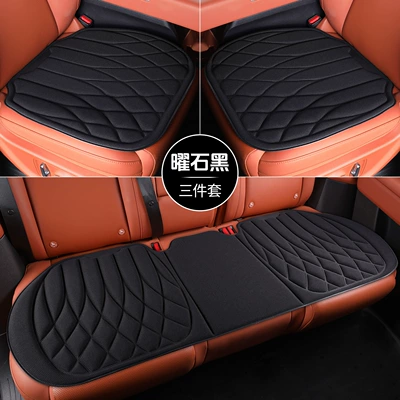 Breathable, Non-Slip, Universal Car Seat – Seat cushion, seat cover - checkered-style-obsidian-black-three-piece-set